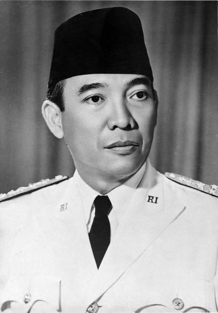 Sukarno, líder del movimiento nacionalista, y primer presidente de Indonesia.