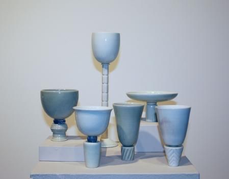 Conjunto de copas de porcelana de la artista Maria Bofill