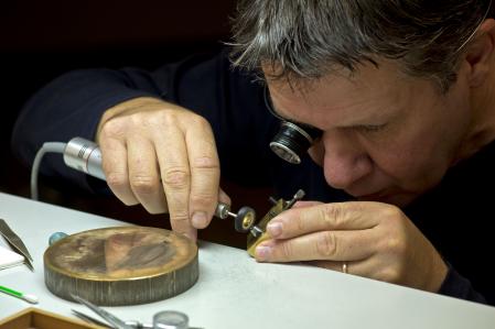 17 February 2020, Berlin: The watches of the new Laureus Sports for Good Edition from IWC Schaffhausen at the launch in the Hotel Adlon. Every year IWC Schaffhausen organises a drawing competition together with Laureus as part of the projects supported by the Foundation. The winning drawing is engraved on the case back of the new watch. Photo: Jens Kalaene/dpa-Zentralbild/dpa (Photo by Jens Kalaene/picture alliance via Getty Images)