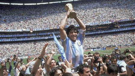 El trayecto forma la típica silueta de Maradona en el mundial de 1986