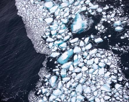 Zona de fragmentación del hielo del iceberg A68a