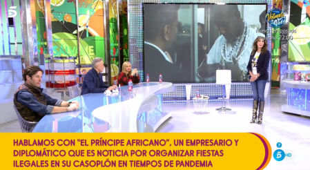 El príncipe africano en 'Sálvame'.