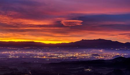 La salida del sol vista desde el Roc Llarg.