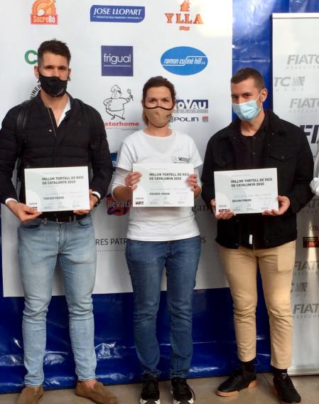 Los tres ganadores del concurso durante la jornada