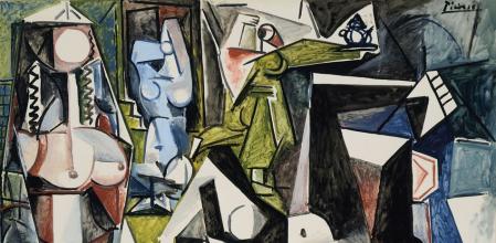 Pablo Picasso, Mujeres de Argel (Version L), detalle, 1955, óleo sobre tela