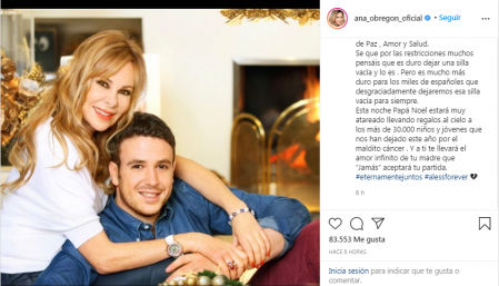 Ana Obregón recuerda a su hijo Álex Lequio en Nochebuena