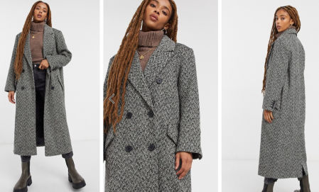 Abrigo dad monocromático de espiga de Asos Design