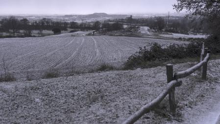 El paisaje de Manlleu se cubre de blanco.