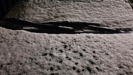 El rastro de la nieve en Begues.