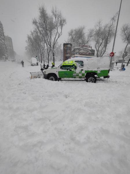 La nevada de la borrasca Filomena en el barrio del Pilar de Madrid.