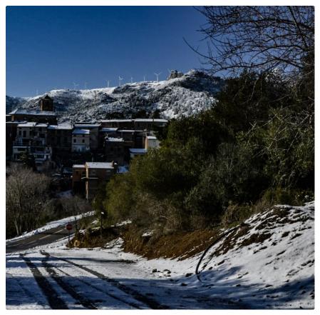 L'Argentera tras el paso de la nevada de la borrasca 'Filomena'.