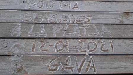 Helada en la playa de Gavà.