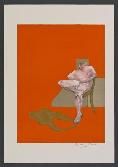 Panel derecho del Triptych 1983 de Francis Bacon, litografía sobre papel Arches editado e impreso por Galerie Lelong, París