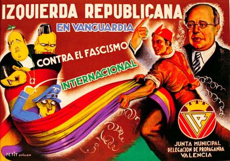 Petit Guillén “Izquierda Republicana en vanguardia contra el fascismo internacional” Cartel, 1937. Fundación Pablo Iglesias, Madrid CAR-SHM-1346-p