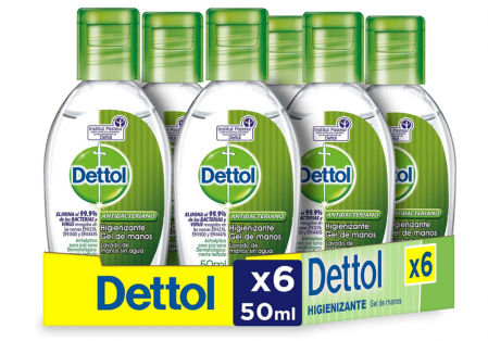 Gel hidroalcohólico portátil 50ml (6 uds.)