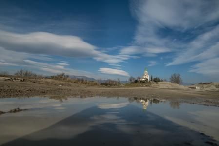 Nubes de viento en el paisaje en torno a Manlleu, Osona.