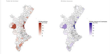 Brotes activos en la Comunidad Valenciana