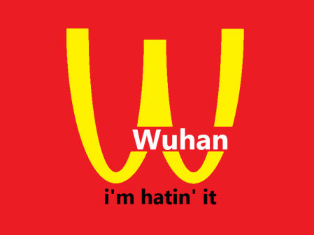 Raquel mansilla reinterpreta la archifamosa M de McDonalds y su lema para convertirlo en la W de Wuhan, la ciudad china origen de la pandemia