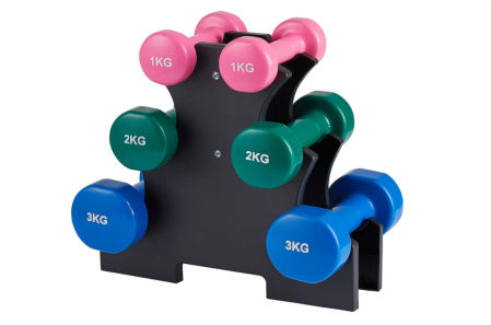 Set de mancuernas: 1kg, 2kg y 5kg