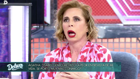 El momento más sorprendente de la noche ha llegado cuando Ágatha ha opinado sobre la polémica entrevista que Isabel Gemio le hizo a María Teresa Campos