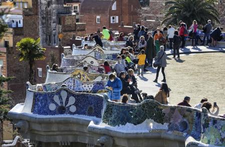 Visitantes en el Park Güell