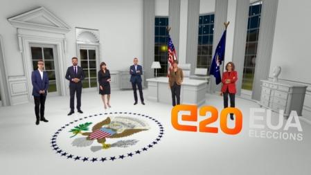 Cubrimiento de las elecciones presidenciales de Estados Unidos con un plató en 3D