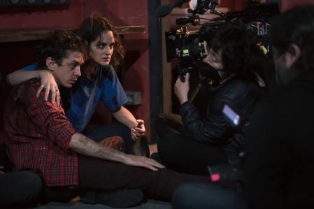 Nahuel Pérez y Noémi Merlant en el rodaje de 