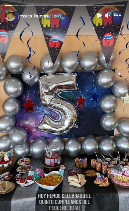 Jessica Bueno comparte con sus seguidores la fiesta que le ha preparado a su hijo Jota por su quinto cumpleaños