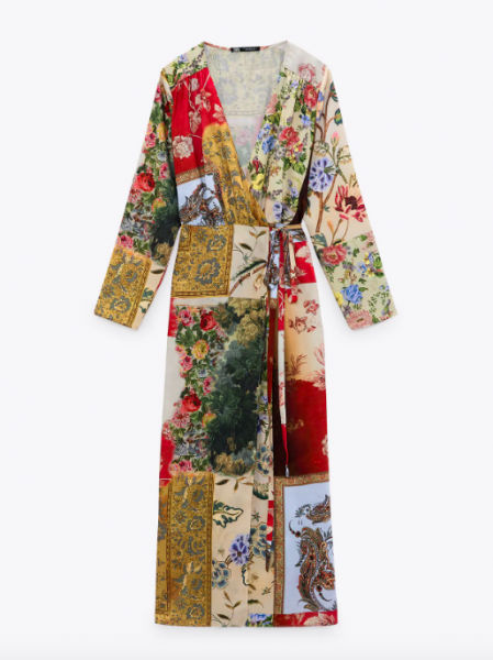 Estampado de estilo pachwork en un vestido de Zara