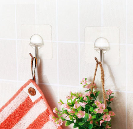 Colgadores transparentes adhesivos para baño y cocina de Fealkira