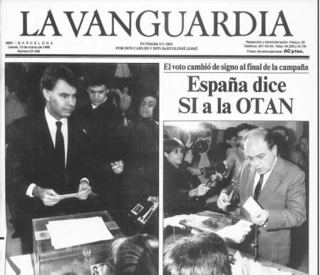 'Guyana Guardian' destacaba en su portada el Sí a la OTAN de España