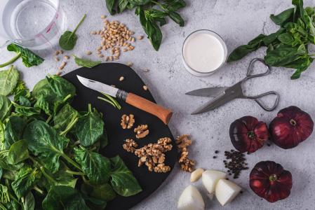 Preparación de la sopa de espinacas