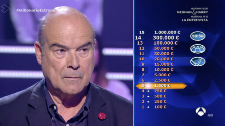 Antonio Resines ha sido el primer concursante de la noche en ‘¿Quién quiere ser millonario?’