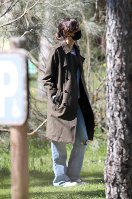 Journalist Sara Carbonero and sons in Madrid on Saturday, 13 March 2021.