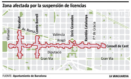 Mapa del ámbito de la suspensión de licencias