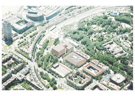 Imagen virtual con el complejo de innovación junto al parque de la Ciutadella