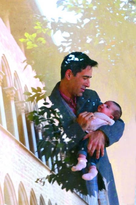 David y su hija Isis, en el monasterio de Pedralbes.