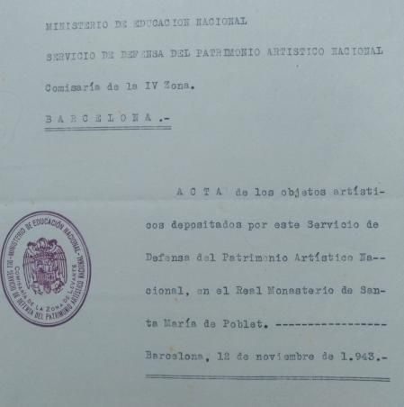 Documento de donación a Poblet