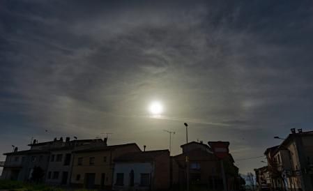 Halo solar con parhelio en La Guixa-Sentfores, Vic.