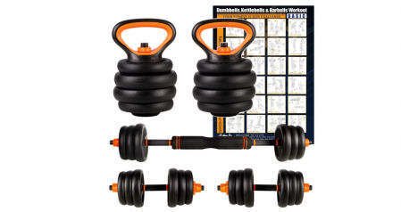 Set de Kettlebell y mancuernas adaptables