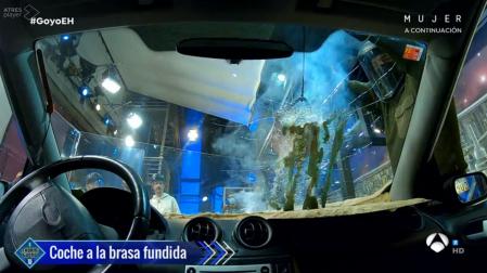 Vista del experimento desde una cámara colocada en el interior del coche&nbsp;