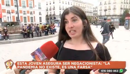 La negacionista en Telemadrid: 