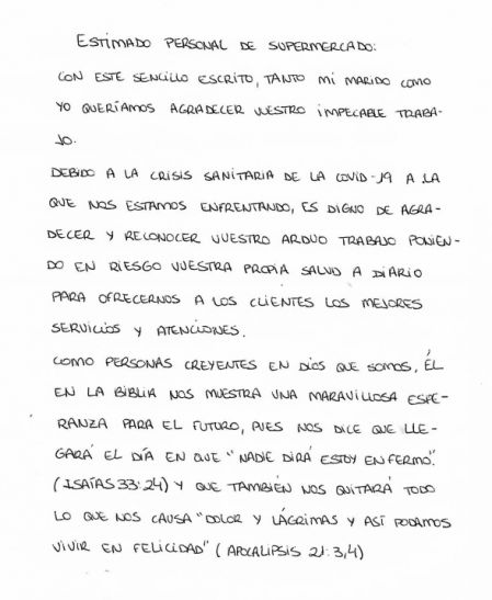 Extracto de la carta.