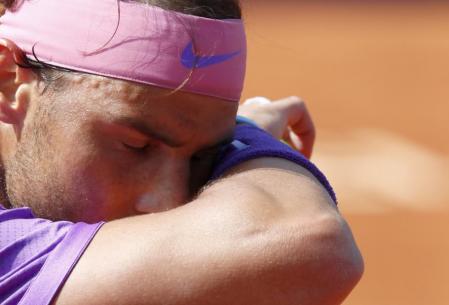 Rafael Nadal, durante su partido ante Stefanos Tsitsipás