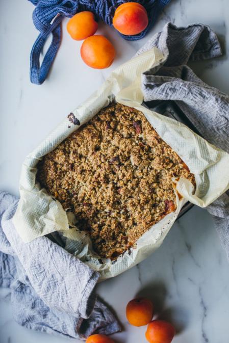 Barritas de albaricoques estilo crumble