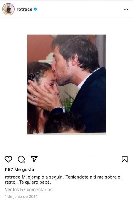 Rocío Flores con su padre en 2014