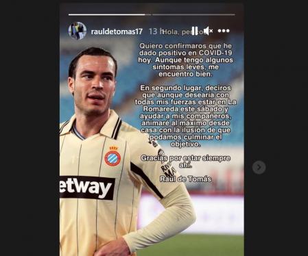 El mensaje de De Tomás en Instagram