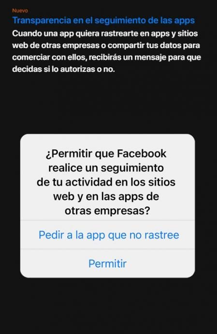 Aplicaciones como Facebook tendrán que pedir al usuario permiso para el 'rastreo'