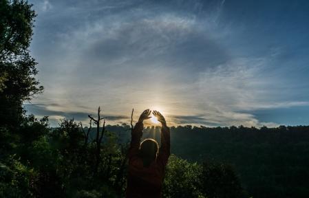Halo solar con parhelio en Les Masies de Roda, en Osona.
