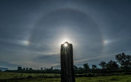 Halo solar con parhelio en Les Masies de Roda, en Osona.